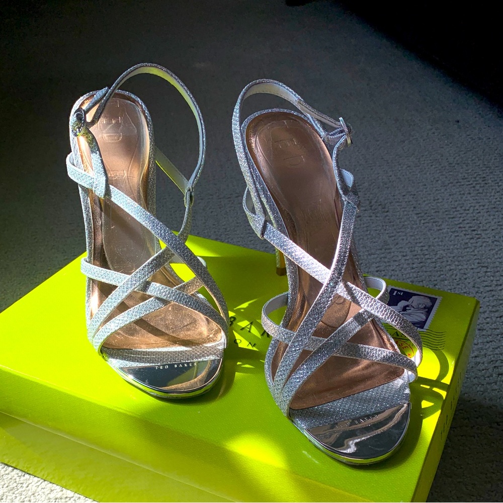Ted baker silver heels